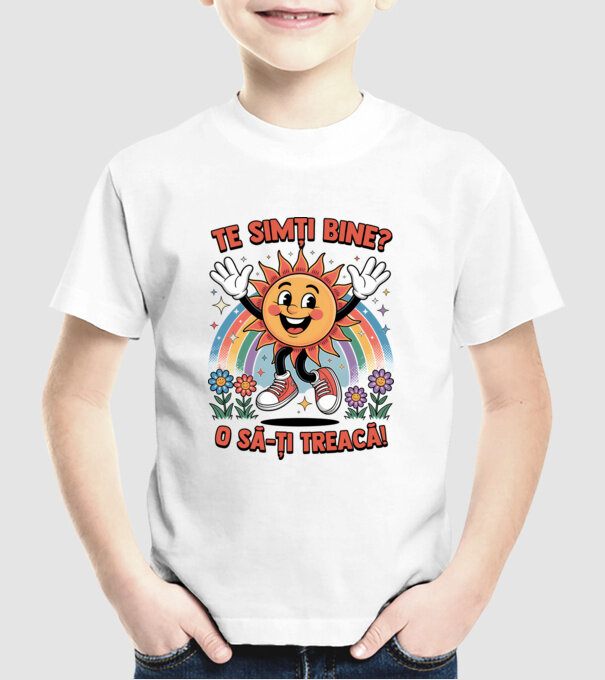 Te simți bine? model alb pe tricou