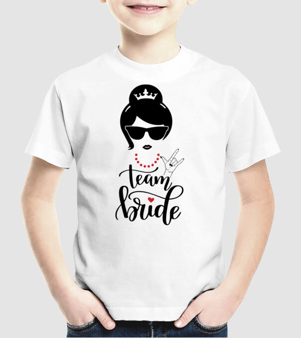 Team Cool Bride model alb pe tricou