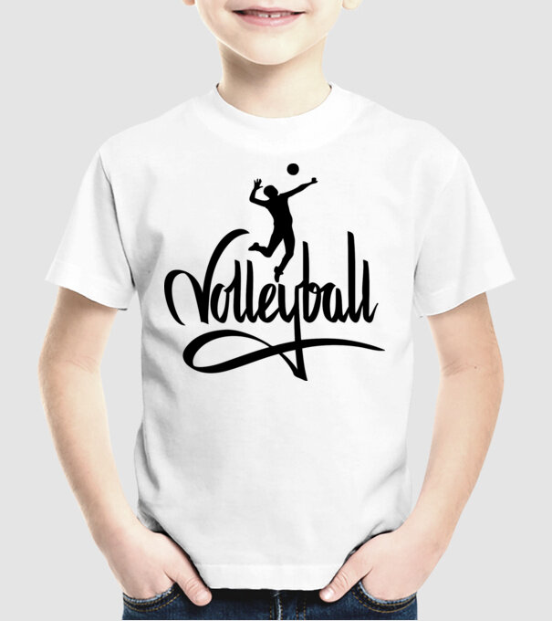 Text Volei pentru tricou model alb pe tricou
