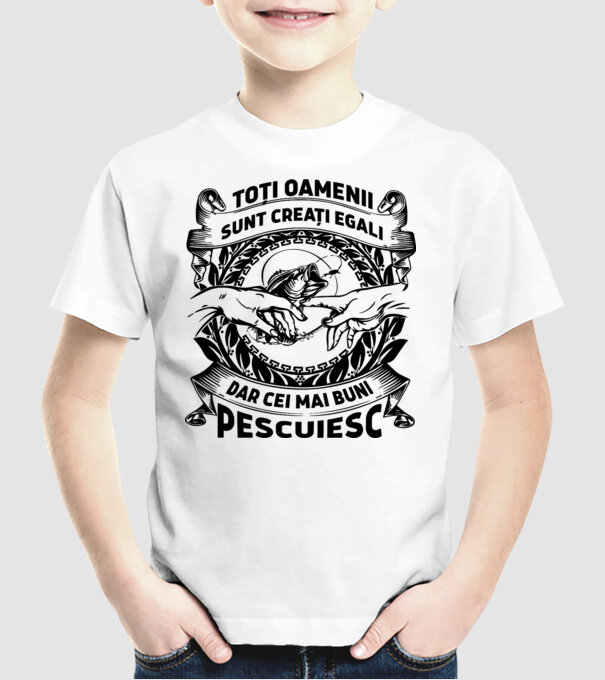 toți oamenii sunt creați egali, dar cei mai buni pescuiesc model alb pe tricou