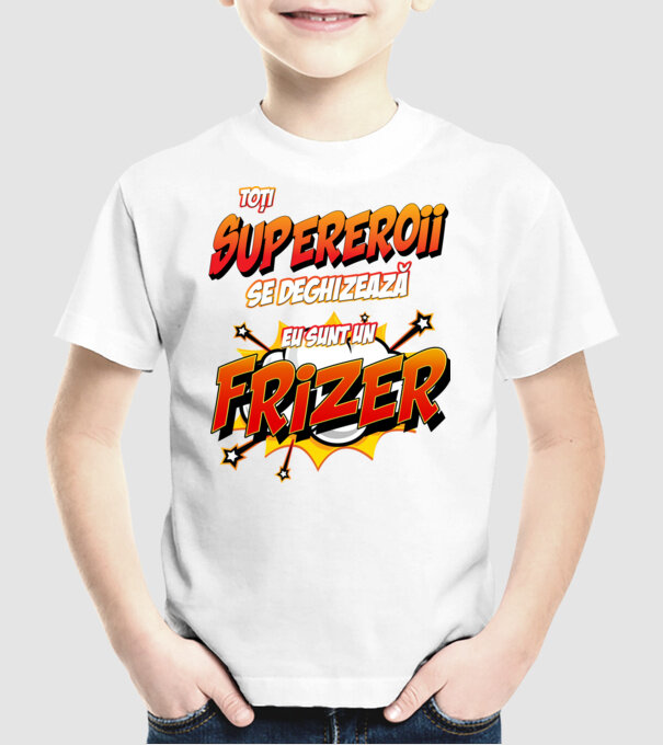 toți supereroii se deghizează, eu sunt un frizer/coafor model alb pe tricou