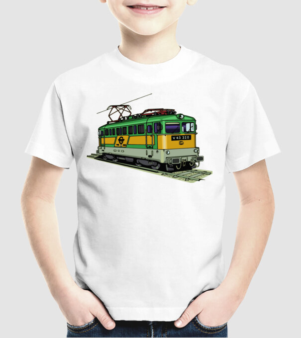 Trenuri model alb pe tricou