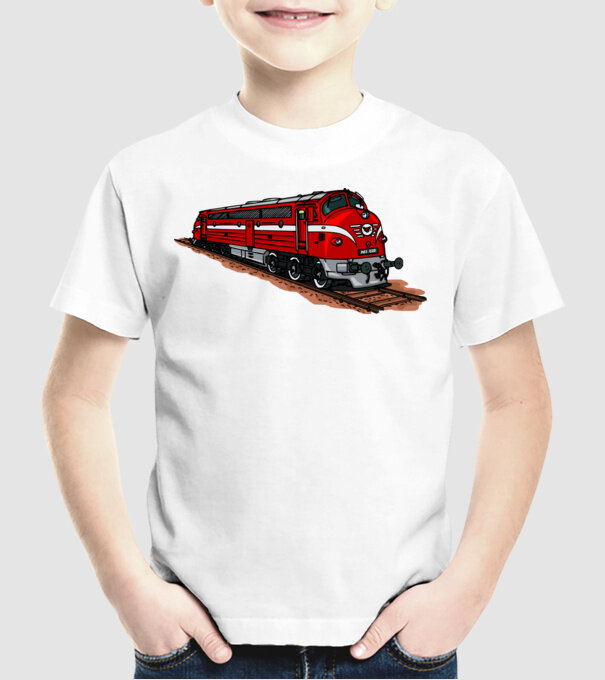 Trenuri model alb pe tricou