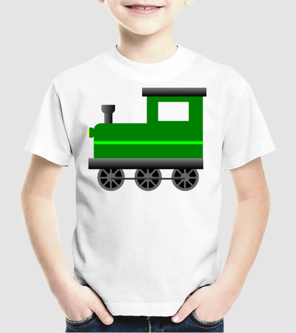 Trenuri model alb pe tricou