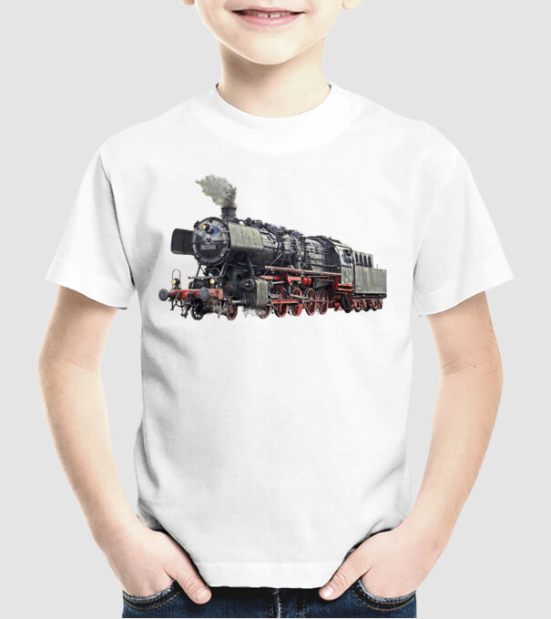 Trenuri model alb pe tricou