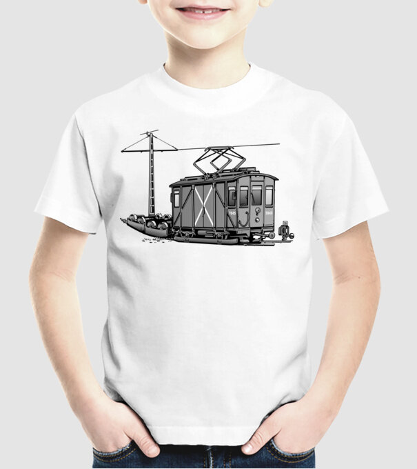 Trenuri model alb pe tricou