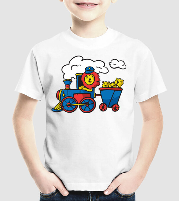 Trenuri model alb pe tricou