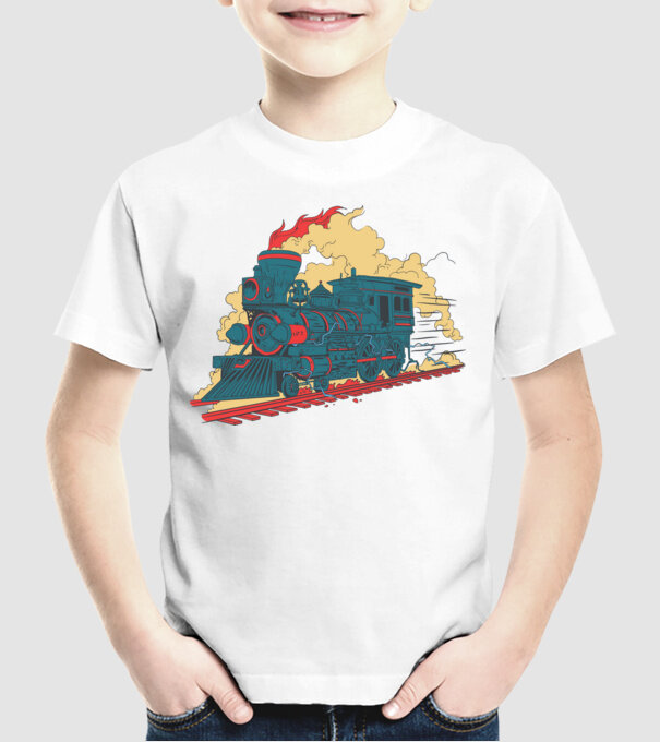 Trenuri model alb pe tricou