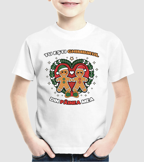 Tu ești ghimbirul din păinea mea model alb pe tricou