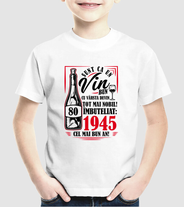 Un Vin Bun 1945 - Alb model alb pe tricou