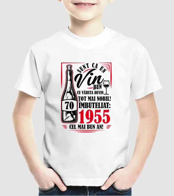 Un Vin Bun 1955 - Alb model alb pe tricou