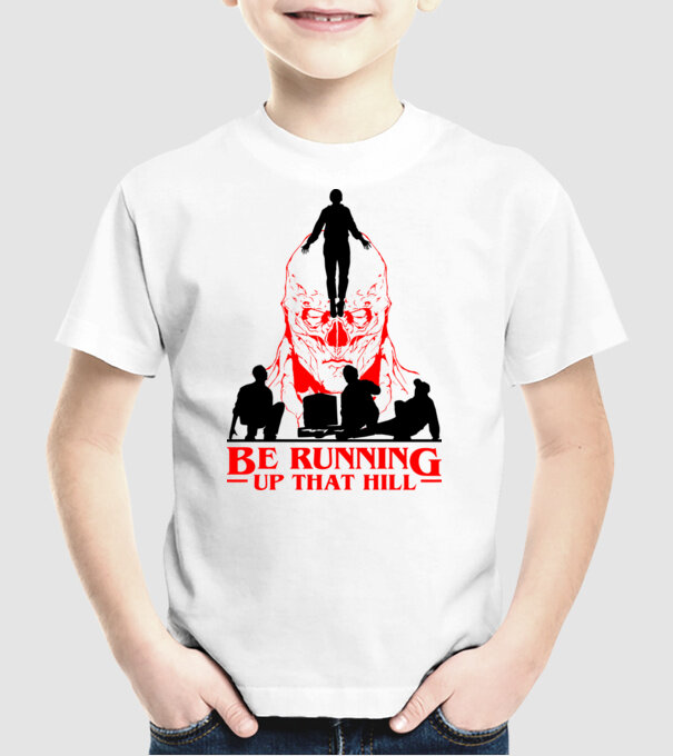 vecna running up that hill model alb pe tricou