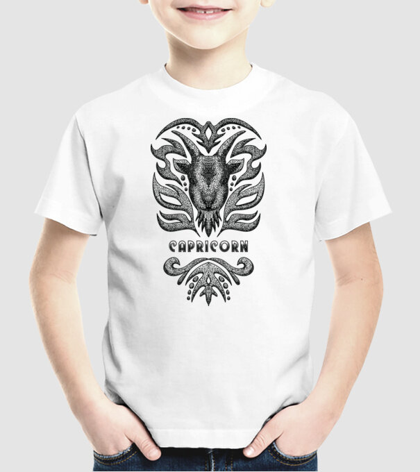 Vintage zodiac capricorn model alb pe tricou