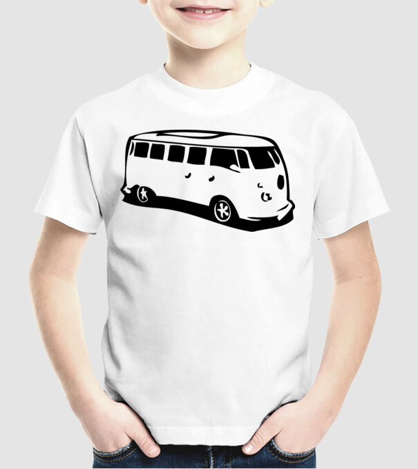 vwbus model alb pe tricou