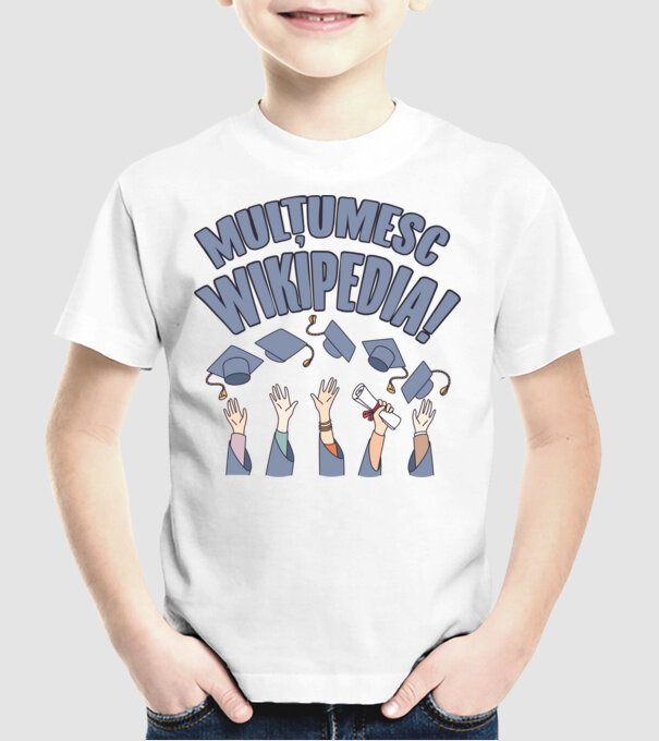 Wikipedia model alb pe tricou