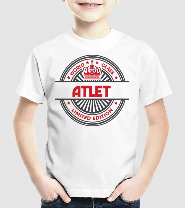 atlet model alb pe tricou