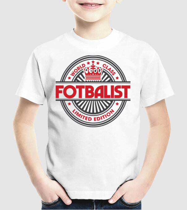 Fotbalist model alb pe tricou