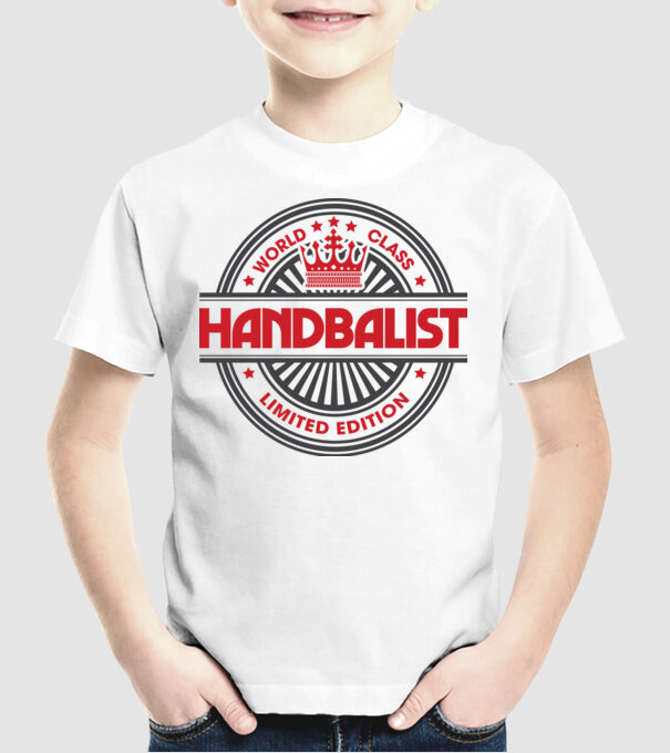 handbalist model alb pe tricou