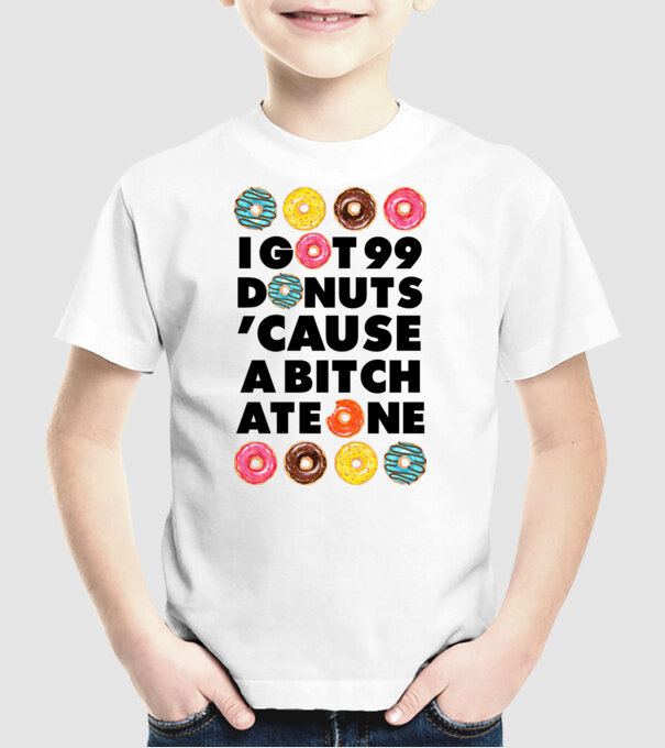 A bitch eat one model alb pe tricou