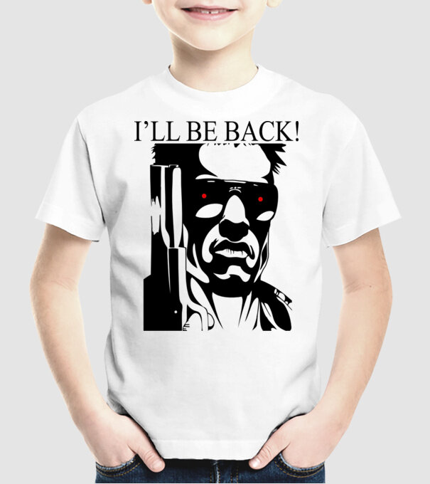 A Terminátor model alb pe tricou