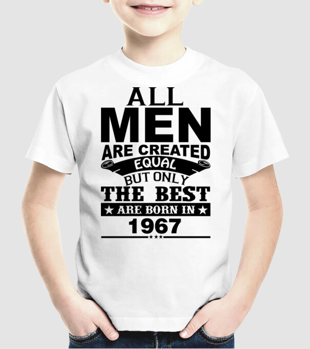 All men are created - 1967 model alb pe tricou