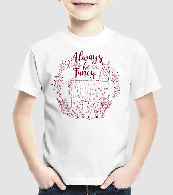 Always be fancy model alb pe tricou