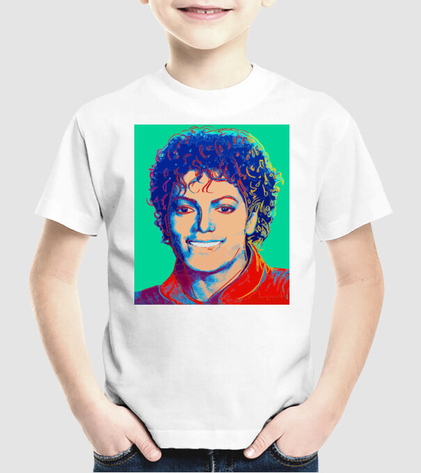 Micheal Jackson Art model alb pe tricou