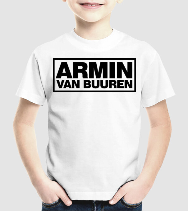 Armin Van Buuren logo model alb pe tricou