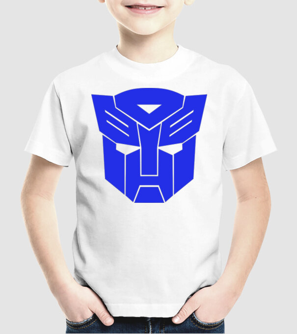 Autobot model alb pe tricou