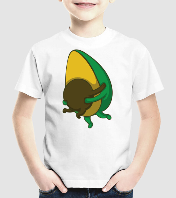 Avocado model alb pe tricou