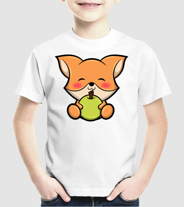 Baby Fox model alb pe tricou