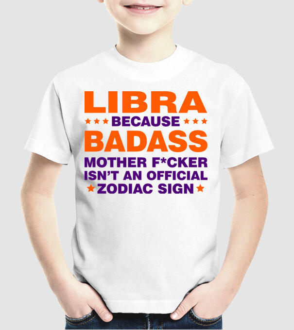 Badass zodiac LIBRA model alb pe tricou