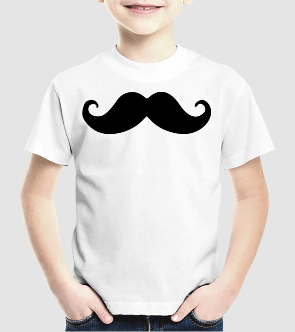 mustață1 model alb pe tricou