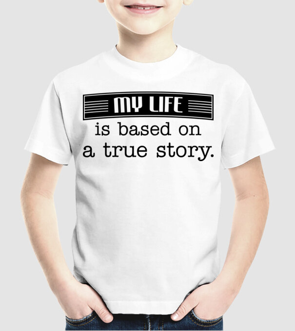 Based on true story. model alb pe tricou