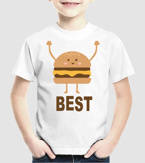Best hamburger model alb pe tricou