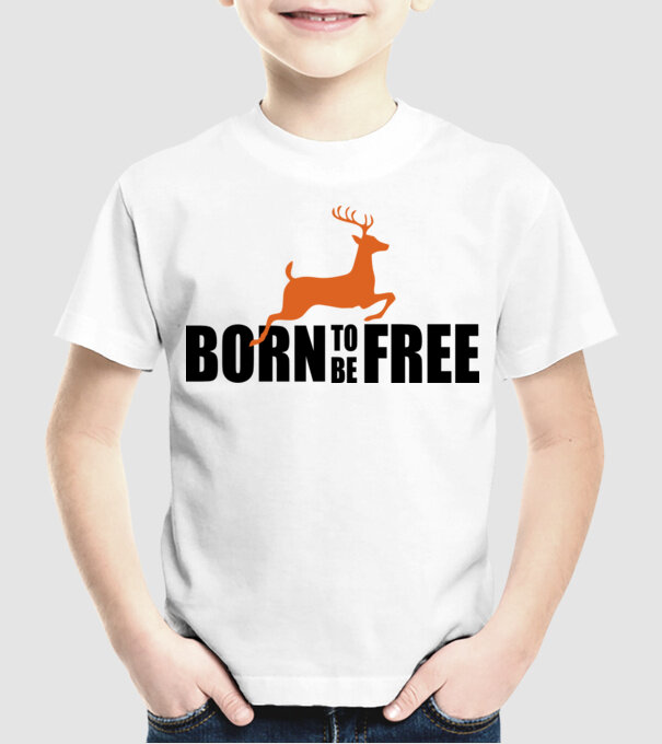 born to be freee model alb pe tricou