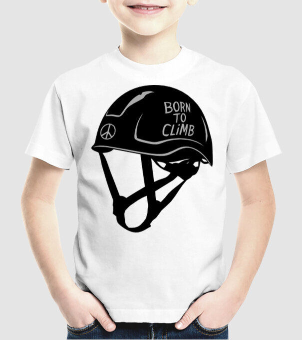 Born to climb model alb pe tricou