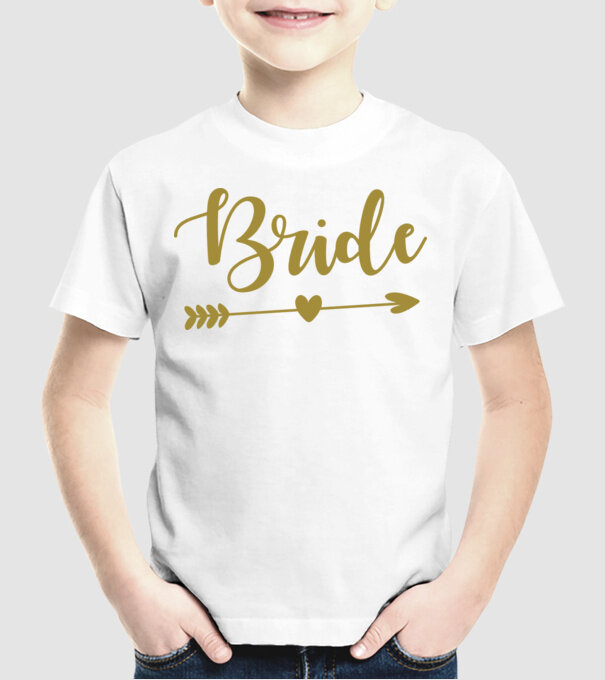 Bride model alb pe tricou