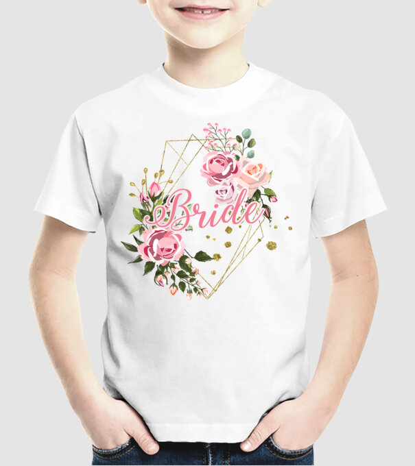 BRIDE roses floral model alb pe tricou