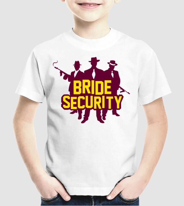 Bride Security model alb pe tricou