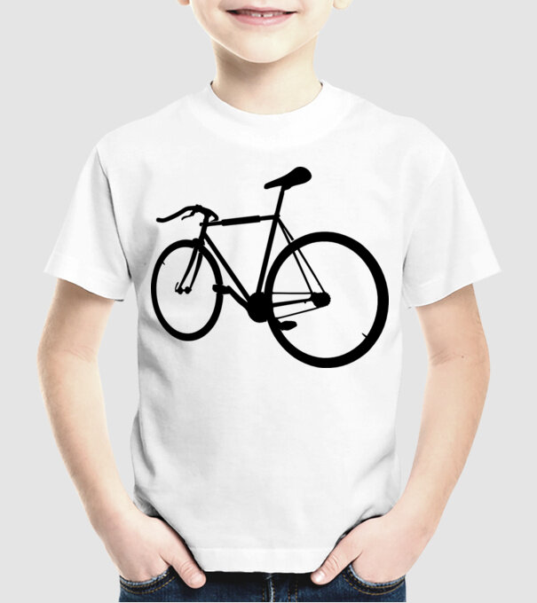 Bicicletă model alb pe tricou
