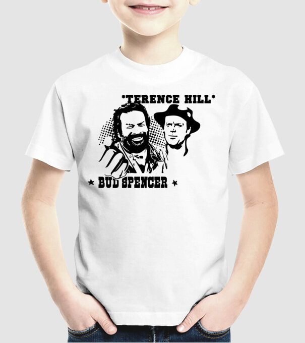 Bud Spencer Terence Hill model alb pe tricou