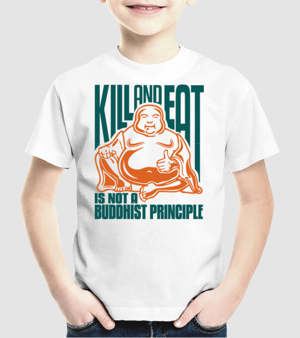 buddhist principle model alb pe tricou