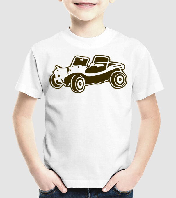 Buggy model alb pe tricou