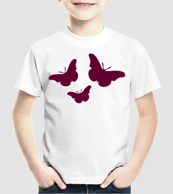 Butterflies model alb pe tricou