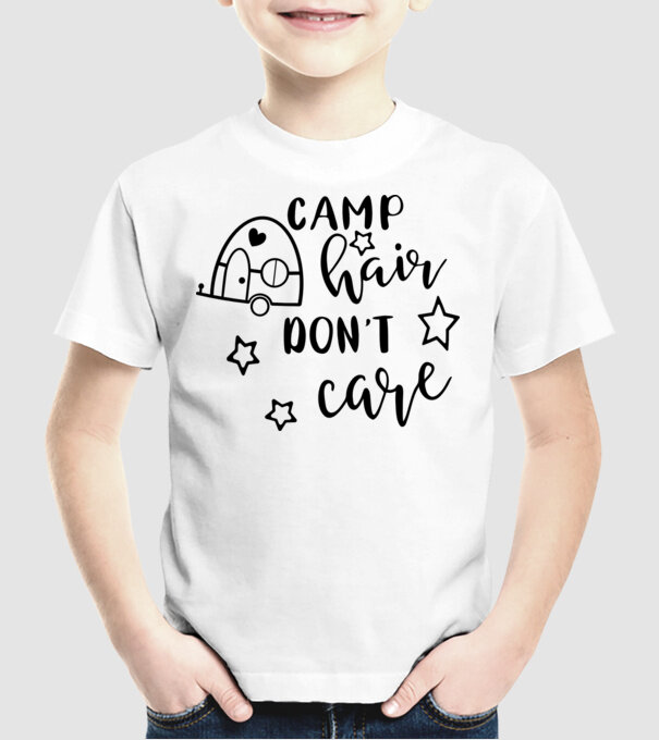 Camp hair trailer model alb pe tricou