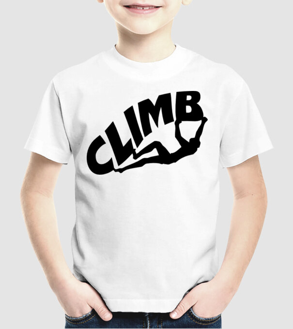 climb model alb pe tricou