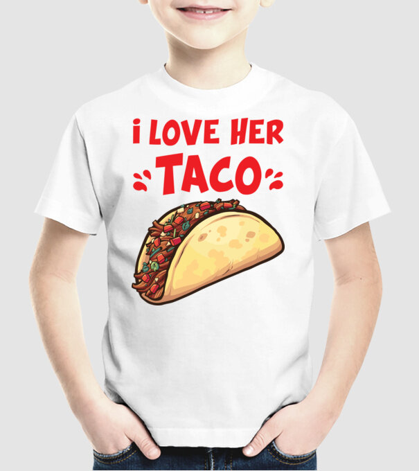 Couple TACO model alb pe tricou