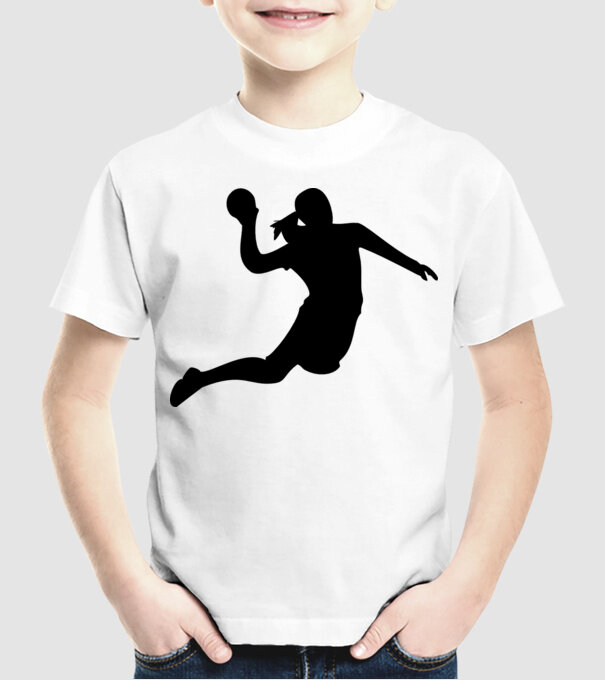 handbal fată model alb pe tricou
