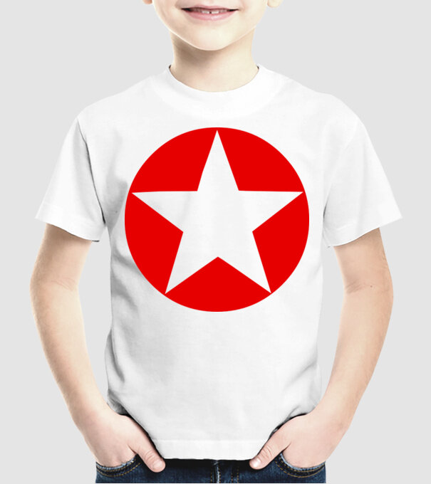 stea model alb pe tricou
